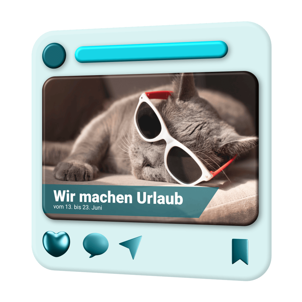 3D Darstellung eines Socialmedia Posts